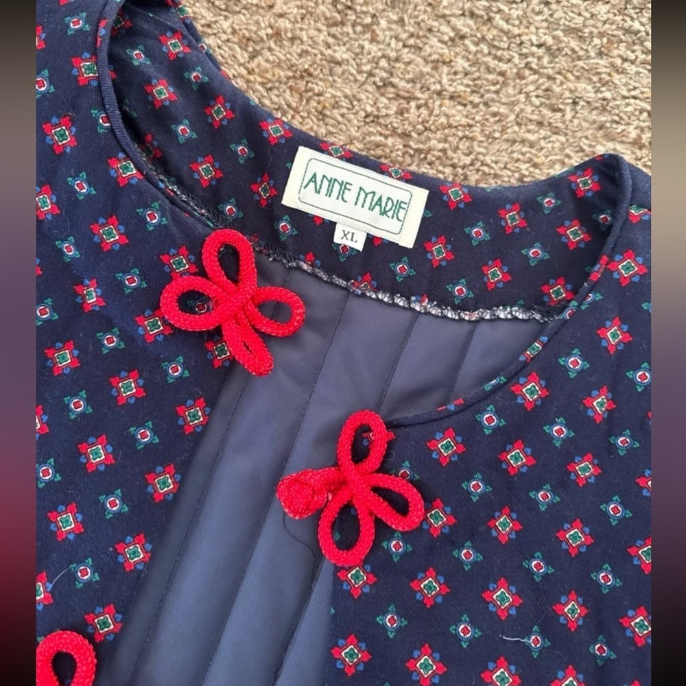 NWT Vintage Anne Marie Les Olivades Provence Quilted Blue Paisley Jacket Size XL - Picture 8 of 11